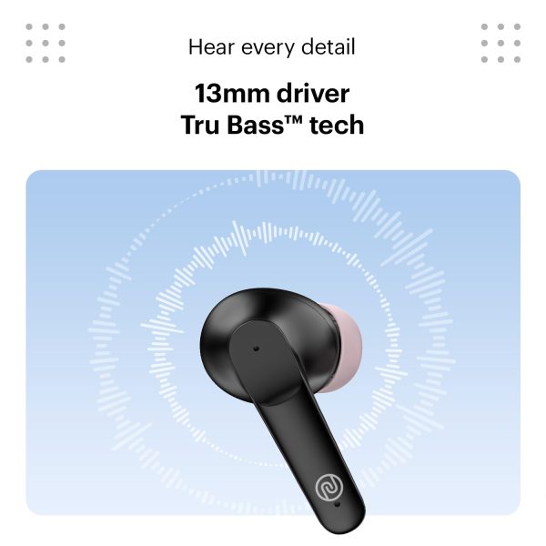 Noise Buds VS104 Truly Wireless Earbuds with 45H of Playtime, Quad Mic with ENC, Instacharge(10 min=200 min), 13mm Driver,Low Latency, BT v5.2 (Charcoal Black)