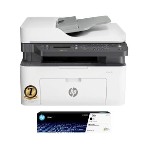 HP Laser MFP 1188fnw, Wireless, Print, Copy, Scan, Fax, 40-Sheet ADF, Hi-Speed USB 2.0, Ethernet, Up to 21 ppm, 150-sheet Input Tray, 100-sheet Output Tray, 1-Year Warranty, Black and White