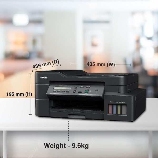 Brother DCP-T820DW Printer - Auto Duplex Printing, Print, Scan, Copy, ADF, WiFi/LAN/USB, Print Up To 15K Pages In Black And 5K In Color Each For (CMY), Get An Extra Black Ink Bottle, Free Installation