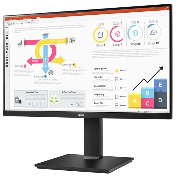 LG 24 inch (60.45 cm) QHD (2K) 2560x1440 pixels, IPS-sRGB 99%, Height Adjust, Pivot (2Way), Swivel, Tilt, USB-C (65W PD) Display Port, HDMI, Black Color - 24QP750