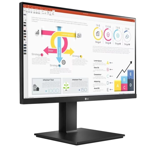 LG 24 inch (60.45 cm) QHD (2K) 2560x1440 pixels, IPS-sRGB 99%, Height Adjust, Pivot (2Way), Swivel, Tilt, USB-C (65W PD) Display Port, HDMI, Black Color - 24QP750