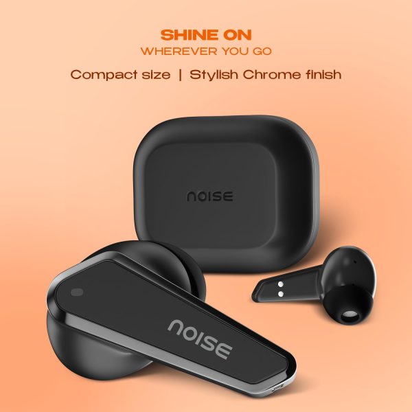 Noise Buds N1 in-Ear Truly Wireless Earbuds with Chrome Finish, 40H of Playtime, Quad Mic with ENC, Ultra Low Latency(up to 40 ms), Instacharge(10 min=120 min), BT v5.3(Carbon Black)