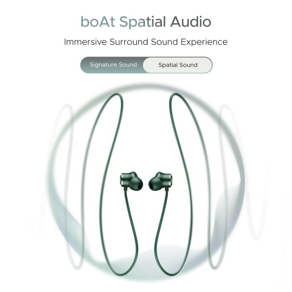 boAt Newly Launched Rockerz 255 Z Plus Bluetooth in-ear Neckband w/AI-ENx™ Tech, Spatial Audio, 50hrs Playback, Magnetic Power Buds, Dual Pairing, Google Fast Pair, Hearables App(Pine Green)