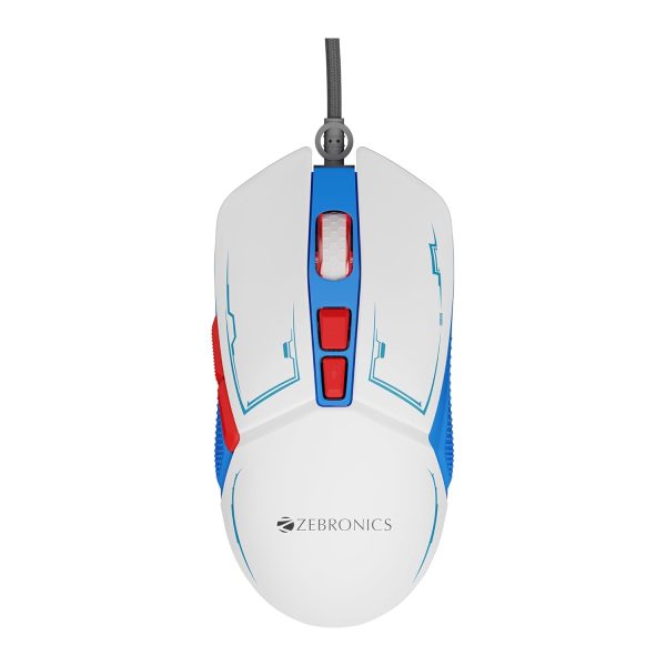 ZEBRONICS Astro Premium Gaming Mouse with Upto 7200 DPI, 7 Buttons, Braided Cable, High Resolution Sensor, Windows Software with RGB LED Light Modes