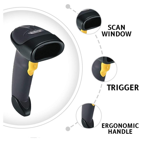 Zebra LS2208 1D Handheld Barcode Scanner Wired USB Optical Laser Black Imager Corded Reader (LS2208-7AZU0100ZY)