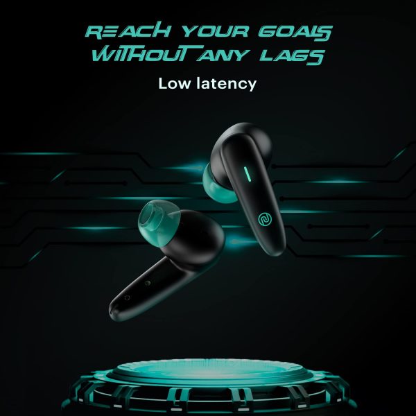 Noise Buds VS402 in-Ear Truly Wireless Earbuds with 50H of Playtime, Low Latency, Quad Mic with ENC, Instacharge(10 min=120 min),10mm Driver, BT v5.3, Breathing LED Lights (Neon Black)