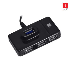 iBall Piano 332 4 Port USB Hub I Fastest Data Transfer I High Compatibility I Strong Body Premium Finish I Compatible Device - Windows, Linux and Mac OS (Black)