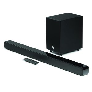 JBL Cinema SB241, Dolby Digital Soundbar with Wired Subwoofer for Extra Deep Bass, 2.1 Channel Home Theatre with Remote, HDMI ARC, Bluetooth & Optical Connectivity (110W)