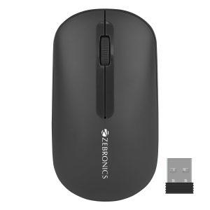 ZEBRONICS PULSE Wireless Mouse, Multi Connectivity, Dual Bluetooth, for Mac, Laptop, Computer, Tablet, 2.4GHz, 1200 DPI, Comfortable & Lightweight (Black)
