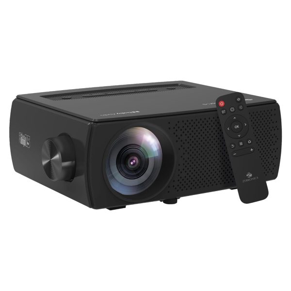 ZEBRONICS New Launch PIXAPLAY 15 Smart LED Projector with Dolby Audio, 3600 lumens, 4K Support, 180 Inch Screen Size, Supports Miracast, Bluetooth, USB, HDMI, WiFi, APP Support, 1080p Native