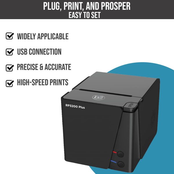 TVS ELECTRONICS RP 3200 Plus 3" Thermal Receipt Printer | High Speed Printing of 200 mm/sec | USB, Serial