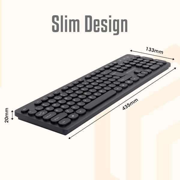 ZEBRONICS K24 USB Keyboard with Long Life 8 Million Keystrokes, Silent & Comfortable Use, Slim Design, Retractable Stand, 1.3 Meter Textured Cable, Chiclet Keys and Uv Coated Keycaps