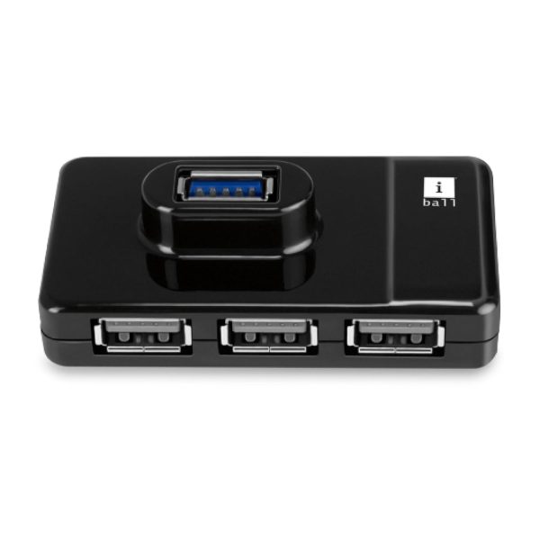 iBall Piano 332 4 Port USB Hub I Fastest Data Transfer I High Compatibility I Strong Body Premium Finish I Compatible Device - Windows, Linux and Mac OS (Black)