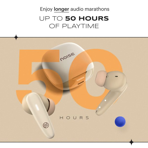 Noise Buds VS401 in-Ear Truly Wireless Earbuds with 50H of Playtime, Low Latency(up-to 50ms), Quad Mic with ENC, Instacharge(10 min=200 min),10mm Driver, BT v5.3(Calm Beige)