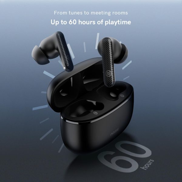 Noise Aura Buds in-Ear Truly Wireless Earbuds with 60H of Playtime, Quad Mic with ENC, Dual Device Pairing, Instacharge(10 min=150 min),12mm Polymer Composite Driver,BT v5.3(Aura Black)