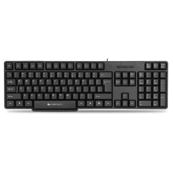 ZEBRONICS USB Keyboard with Rupee Key, USB Interface and Retractable stand - K20