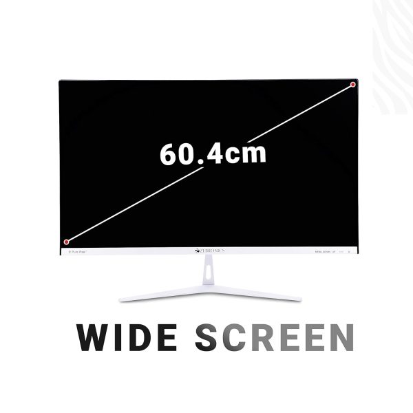 Zebronics 24 inch (60.4 cm) LED Monitor with Full HD Display, HDMI and VGA Port, built in Speaker, Slim Bezel, Metal Stand and Wall Mountable - Zeb-A24FHD LED