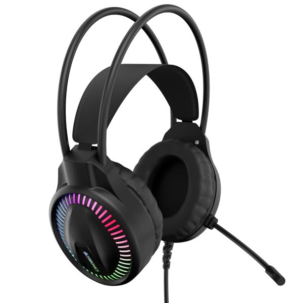 ZEBRONICS New Launch BLITZ C Dolby Atmos Gaming Headphone, 50mm Neodymium Drivers, Padded Headband, Lightweight & Comfortable, RGB Lights, Flexible Mic, Type-C Connector