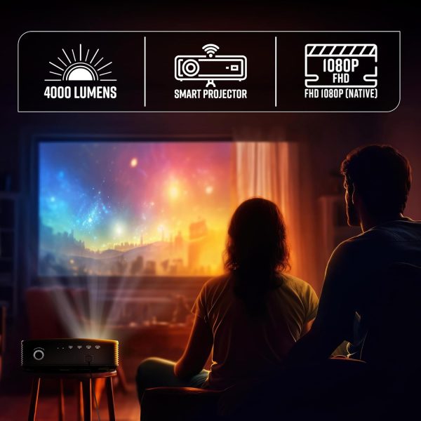 ZEBRONICS PIXAPLAY 16 Dolby Smart LED Projector, 4000 Lumens, 4K Support, 200 Inch Screen Size, USB, HDMI, AV, AUX, WIFI, 1080p Native, Supports Bluetooth, APP Support, Miracast, Airplay