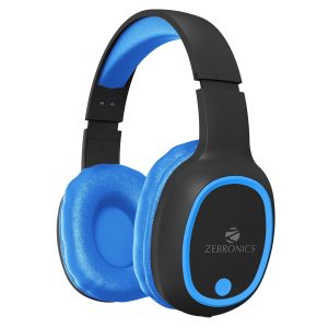 ZEBRONICS Thunder Bluetooth 5.3 Wireless Over ear Headphones with 60H Backup, Gaming Mode, Dual Pairing, ENC, AUX, Micro SD, Voice Assistant, Comfortable Earcups, Call Function (Blue)
