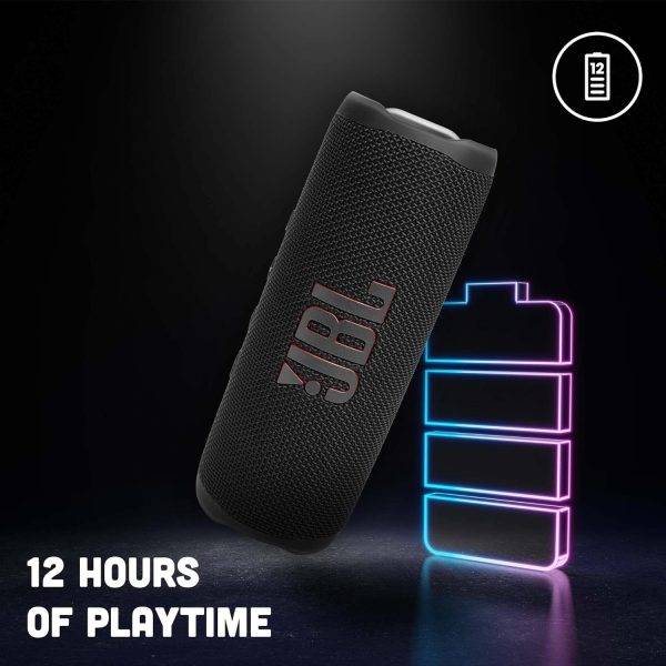 JBL Flip 6 Wireless Portable Bluetooth Speaker Pro Sound, Upto 12 Hours Playtime, IP67 Water & Dustproof, PartyBoost & Personalization App (without Mic, Black)