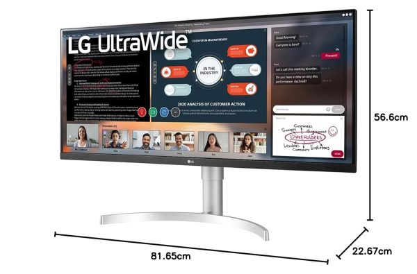 LG Ultrawide Full Hd IPS Monitor 87 Cm (34 Inches),2560X1080,Vesa Display Hdr 400,75 Hz,Amd Freesync,Srgb 99% (Typ.),Hdr 10,Dp,Hdmi,Hp Out,Speaker,Height & Tilt,Dual Controller,34Wn650,White