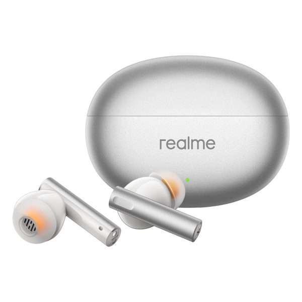 realme Buds Air 6 Tws in Ear Earbuds with 12.4 Mm Deep Bass Driver, 40 Hours Play Time, Fast Charge,50 Db Anc,Lhdc 5.0, 55 Ms Low Latency, Ip55 Dust & Water Resistant, Bluetooth V5.3 (Flame Silver)