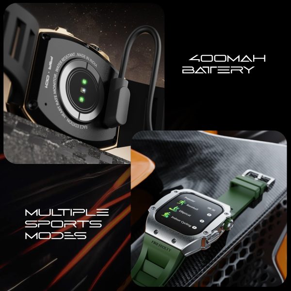 Fire-Boltt Asphalt Newly Launched Racing Edition Smart Watch 1.91” Full Touch Screen, Bluetooth Calling, Health Suite, 123 Sports Modes, 400 mAh Battery (Emerald Green)