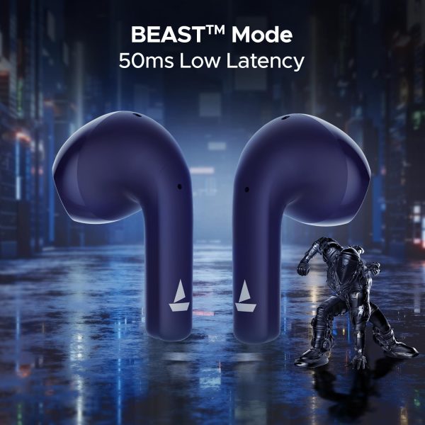 boAt Airdopes 125 Tws in Ear Earbuds with 50 Hrs Playtime,Quad Mics with Enx?? Tech,ASAP?? Charging,Iwp?? Tech, Beast?? Mode with 50 Ms Low Latency,Btv5.3, Ipx5(Interstellar Blue)