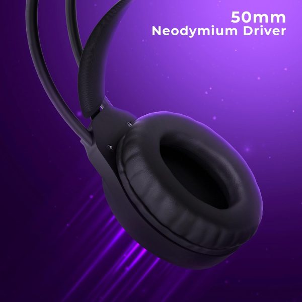 ZEBRONICS New Launch BLITZ C Dolby Atmos Gaming Headphone, 50mm Neodymium Drivers, Padded Headband, Lightweight & Comfortable, RGB Lights, Flexible Mic, Type-C Connector