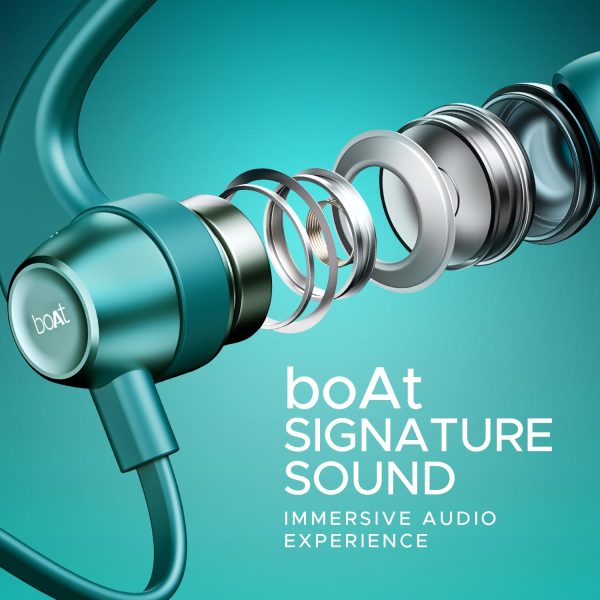 boAt Rockerz 255 Pro+ Bluetooth in ear Neckband with Upto 60 Hours Playback, ASAP Charge, IPX7, Dual Pairing and Bluetooth v5.2(Teal Green)