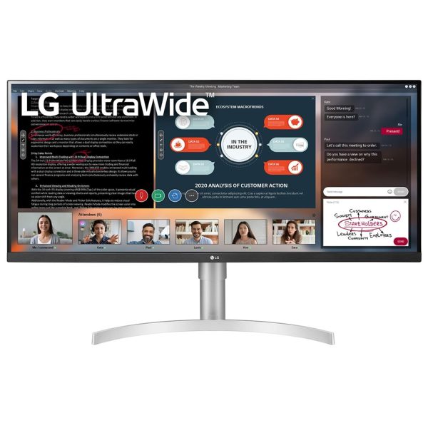 LG Ultrawide Full Hd IPS Monitor 87 Cm (34 Inches),2560X1080,Vesa Display Hdr 400,75 Hz,Amd Freesync,Srgb 99% (Typ.),Hdr 10,Dp,Hdmi,Hp Out,Speaker,Height & Tilt,Dual Controller,34Wn650,White