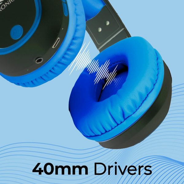 ZEBRONICS Thunder Bluetooth 5.3 Wireless Over ear Headphones with 60H Backup, Gaming Mode, Dual Pairing, ENC, AUX, Micro SD, Voice Assistant, Comfortable Earcups, Call Function (Blue)