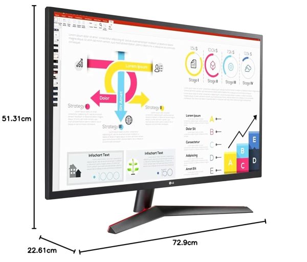 LG Full HD IPS Monitor 80 cm (31.5 Inches), 1920 x 1080, 5ms (GtG), 75Hz, AMD FreeSync™, OnScreen Control, Reader Mode, DP, HDMI, D-Sub, Headphone Out, 32MP60G (Black)