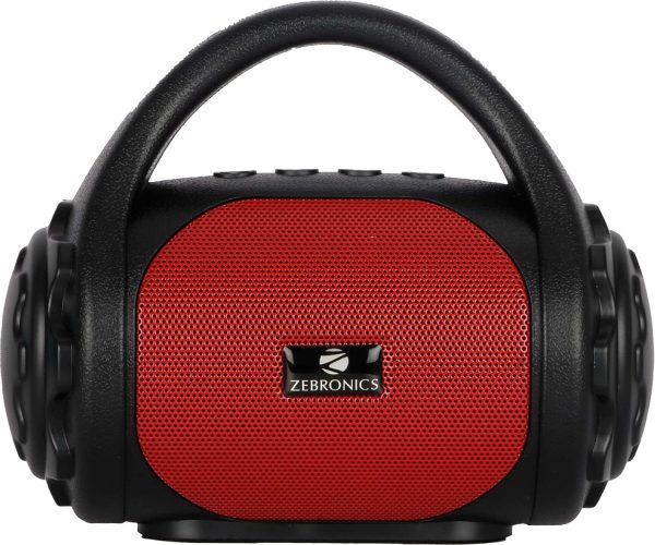 Zebronics Zeb-County Wireless Bluetooth Portable Speaker with Supporting Carry Handle, USB, Sd Card, Aux, Fm & Call Function (Black+Red), 3 Watts