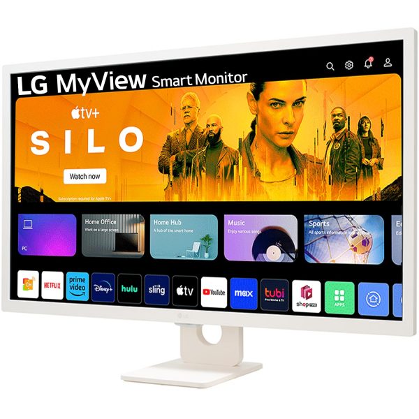 LG 32SR50F MyView Smart Monitor (32", 80cm), FHD IPS Display (1920 x 1080) with webOS, Work & Play Smarter, ThinQ Home Dashboard, AirPlay 2 + Screen Share + Bluetooth, Stylish Design - White