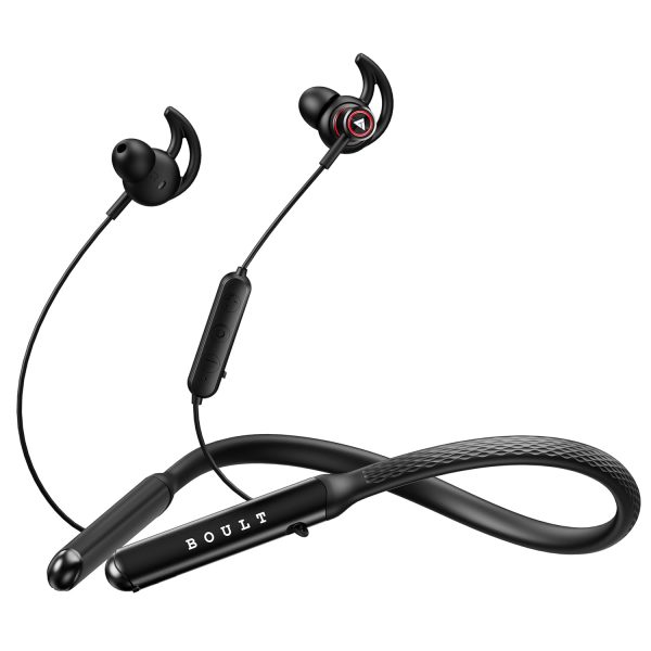 Boult Audio Curve Max Bluetooth Earphones with 100H Playtime, Clear Calling ENC Mic, Dual Device Connectivity, Lowest Latency Gaming, 13mm Bass Driver, Made in India Neckband Wireless Earphone (Black)