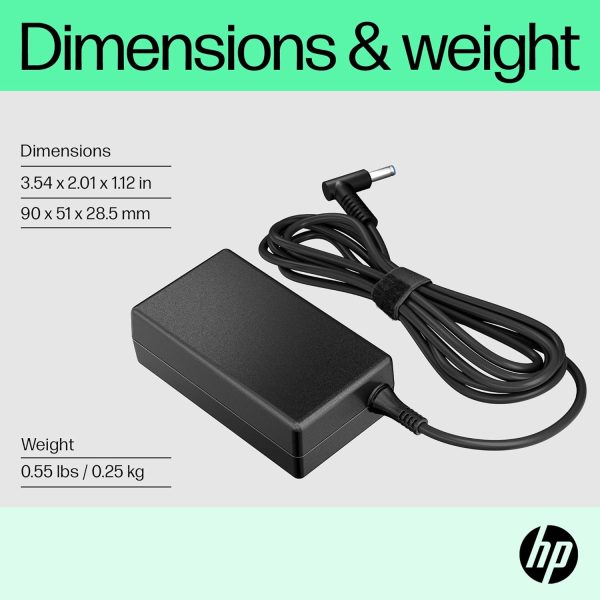 HP 65W Smart AC Adapter, 65W Power delivery, Type-C USB, AC Adapter (6H459AA)