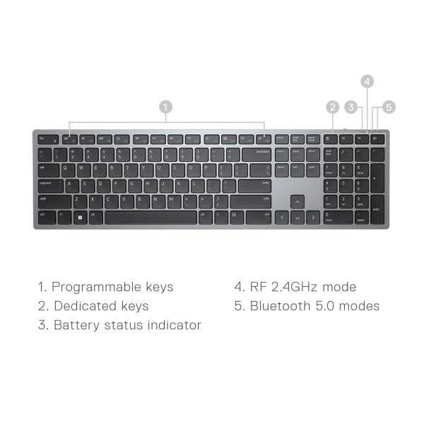 Dell Premier Multi-Device Wireless Bluetooth Keyboard and Mouse - KM7321W