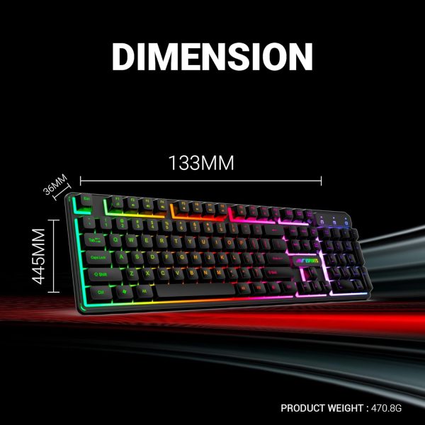 Ant Esports KM1600 Gaming Keyboard & Mouse Combo, Wired Backlit Rainbow LED Keyboard & 3200 DPI Gaming Mouse for PC/Laptop - Black