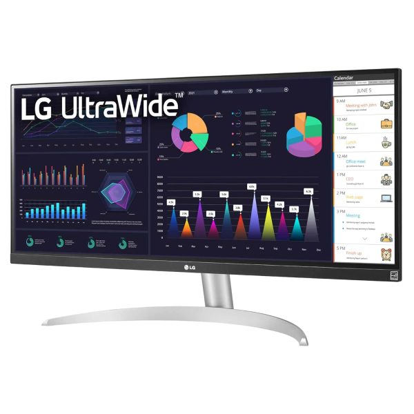 LG UltraWide 29 inch (73 cm) IPS FHD, 2560x1080 pixels, Color Calibrated, 100Hz, 7W x 2 Inbuilt Speaker, USB-C, Display Port, HDMI, White Color-29WQ600