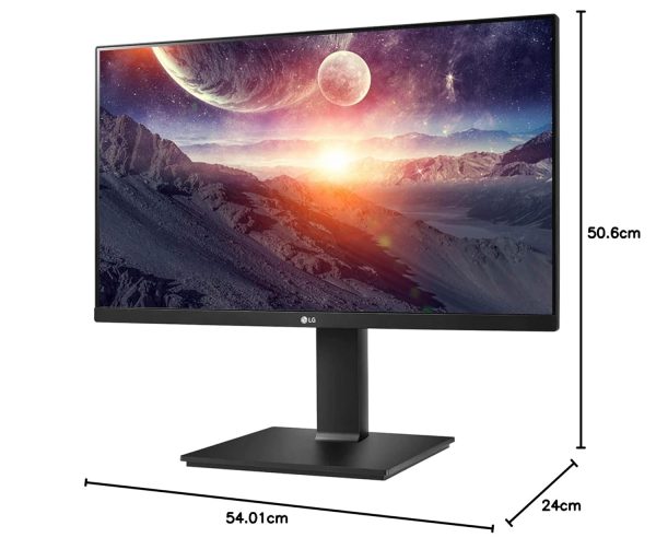 LG 24 inch (60.45 cm) QHD (2K) 2560x1440 pixels, IPS-sRGB 99%, Height Adjust, Pivot (2Way), Swivel, Tilt, USB-C (65W PD) Display Port, HDMI, Black Color - 24QP750