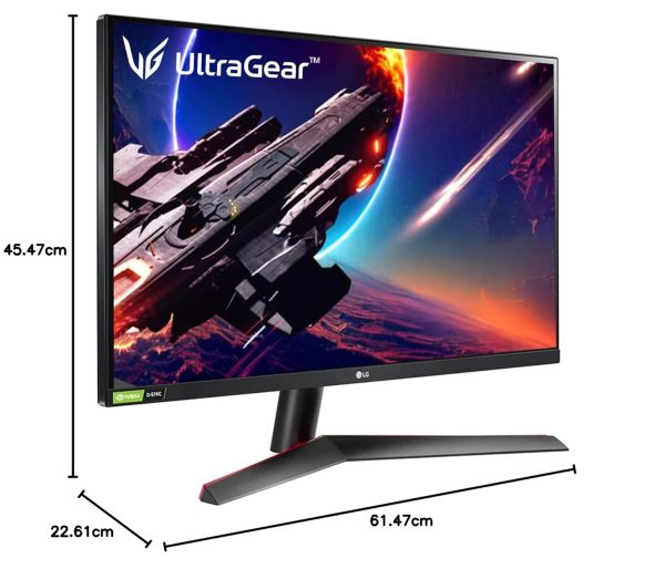 LG QHD IPS Ultragear Gaming Monitor 68 CM (27 Inches), QHD, 2560 x 1440, 1 MS, 144Hz, HDR 10, sRGB 99% (CIE1931), G-Sync Compatible, Freesync Premium, HDMI X 2, DP, HP Out 27GN800 (Black)