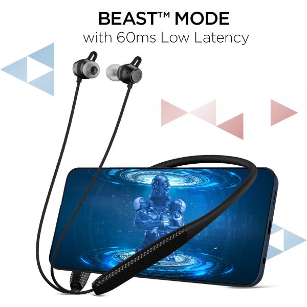 oAt Rockerz 255 Max in Ear Earphones with 60H Playtime,Eq Modes,Power Magnetic Earbuds,Beast Mode,Enx Tech,ASAP Charge(10 Mins=10 Hrs),Textured Finish,Dual Pair(Stunning Black),Bluetooth