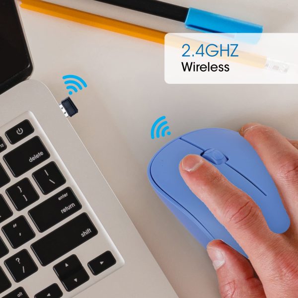 ZEBRONICS Haze Wireless Mouse for Computers, Laptops with 1200 DPI, Advanced Optical Sensor, 2.4GHz USB Nano Receiver, Plug - Play Usage, Power Saving Mode and Comfortable use on Most Surfaces - Blue