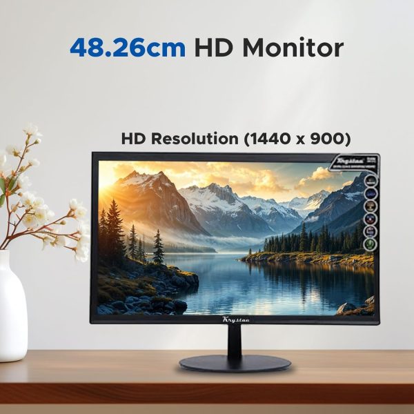 Krystaa 48.26 cm (19 inch) HD Monitor (19 INCH Monitor) (Response Time: 5 ms, 60 Hz Refresh Rate)