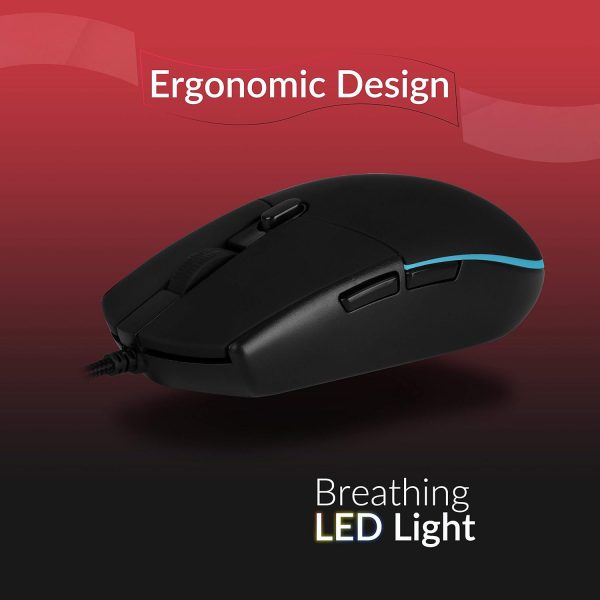 Zebronics War Gaming Keyboard and Mouse Combo,Gold Plated USB, Braided Cable,Multicolour LEDs/Gaming Mouse with breathing LEDs and 3200 DPI