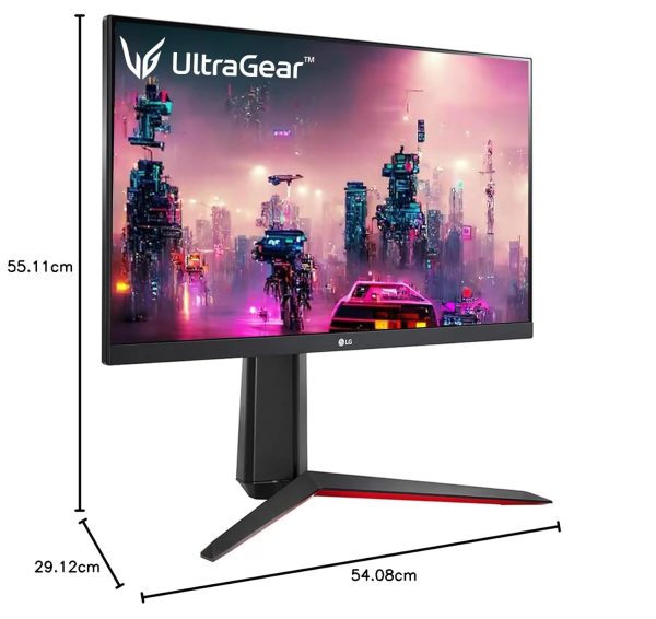 LG Ultragear IPS Gaming Monitor 60 cm (24 Inches), FHD 1920 x 1080, 1ms, 144Hz, AMD FreeSync Compatible, HDR 10, sRGB 99% (Typ.), DP, HDMI, Height, Tilt & Pivot Adjust Stand, 24GN65R (Black)