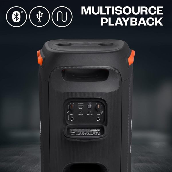 JBL Partybox 110 | Wireless Bluetooth Party Speaker| 160W Monstrous Pro Sound| Dynamic Light Show| Upto 12Hrs Playtime | Built-in Powerbank | Guitar & Mic support PartyBox App (Black)