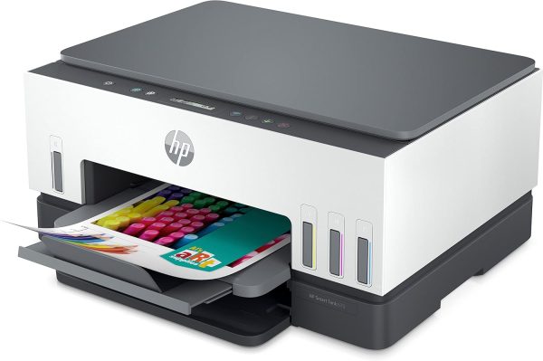 HP Smart Tank 670 All-in-One Auto Duplex Wifi Integrated Ink Tank Colour Printer, Scanner, Copier- High Capacity Tank (6000 Black, 8000 Colour) with Automatic Ink Sensor